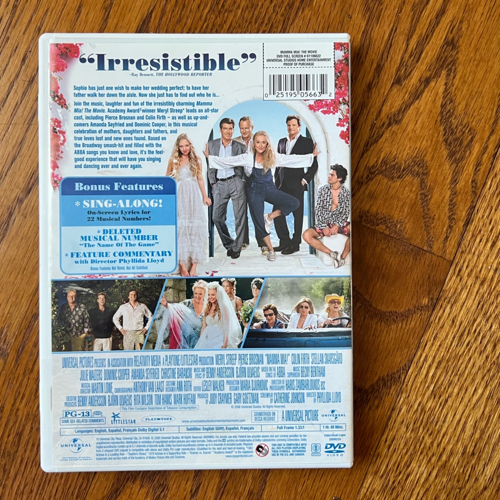 💿UNIVERSAL: “Mamma Mia!” the movie, full screen, DVD in original case. - Picture 6 of 6
